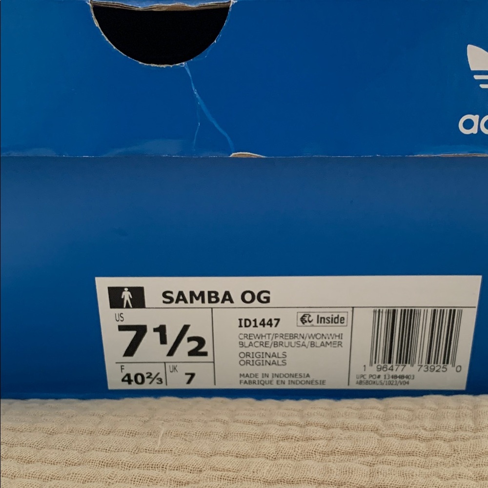 adidas Samba OG Cream and Brown Retro Sneakers - Picture 11 of 12
